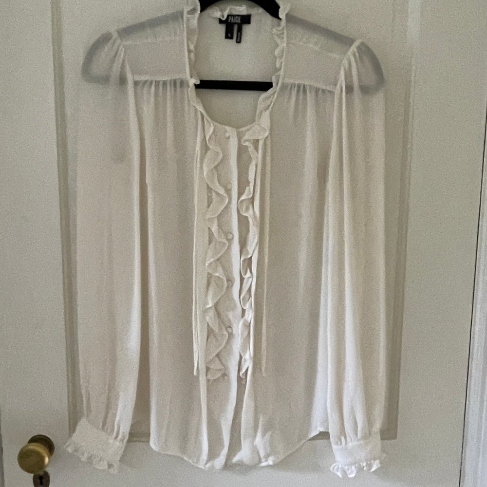 Silk ruffle blouse by PAIGE size S